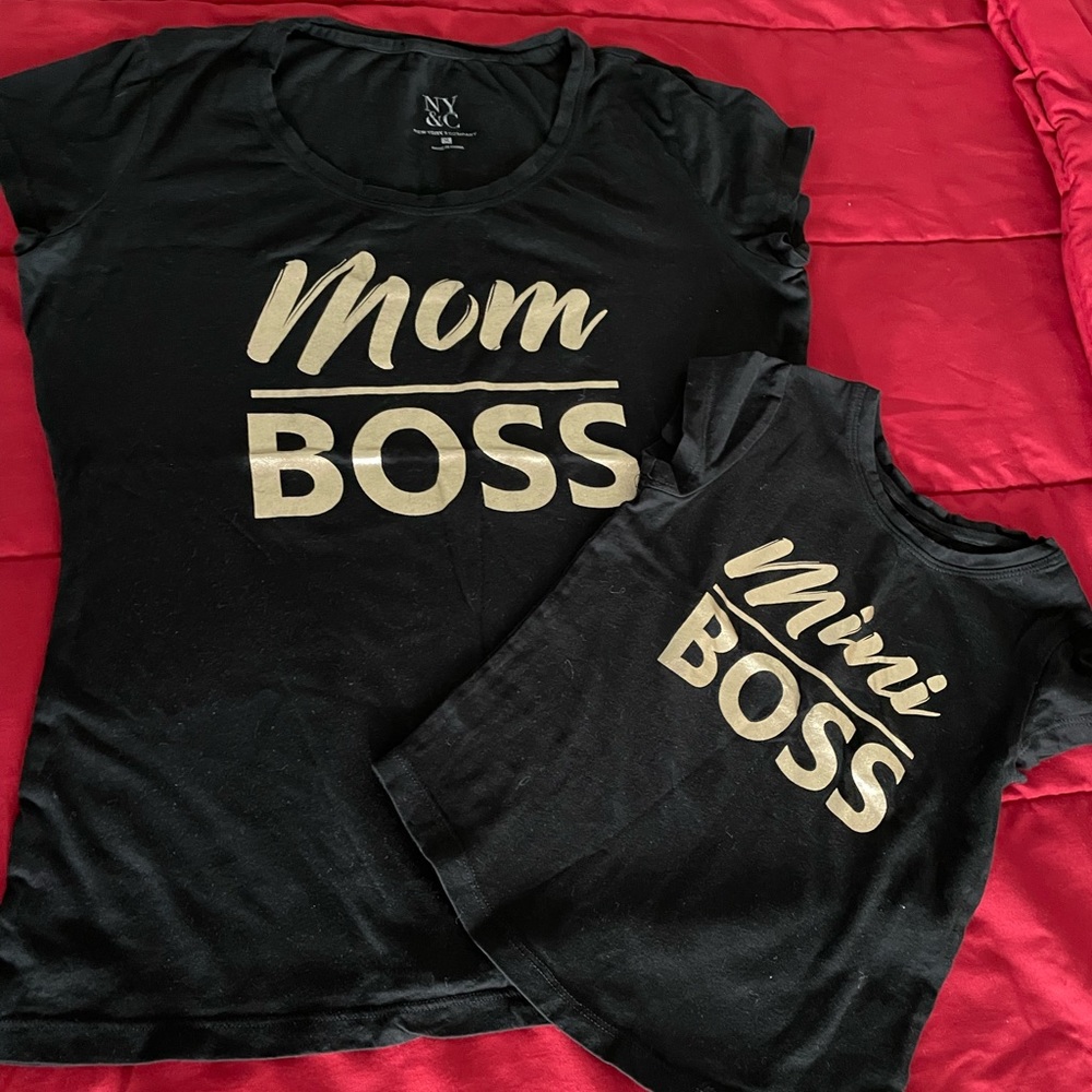 Matching shirts mom size S and daughter size 3t